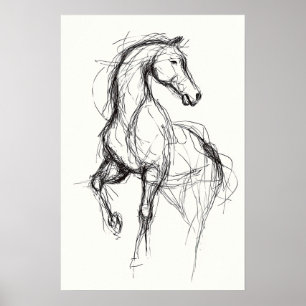 Illustration av Equestrian Art Modern Horse Sketch Poster