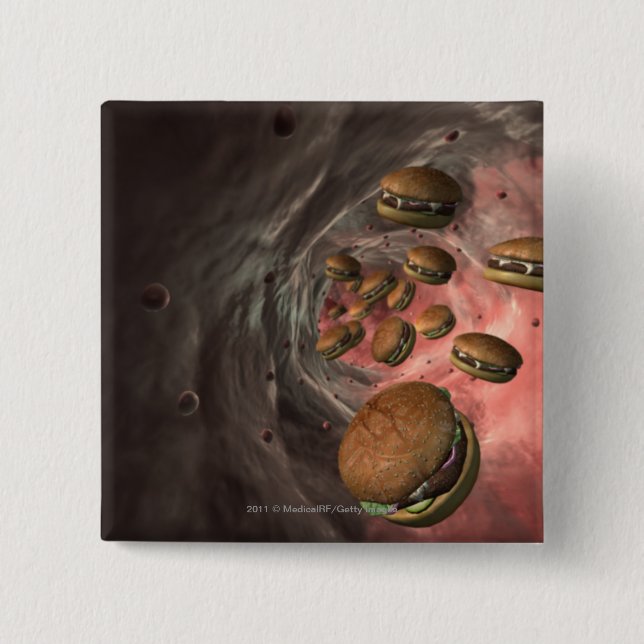 Illustration av ett blodkärl med hamburgare knapp (Framsida)