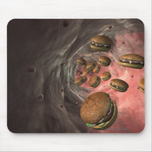 Illustration av ett blodkärl med hamburgare musmatta