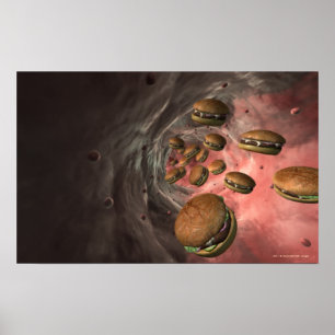 Illustration av ett blodkärl med hamburgare poster
