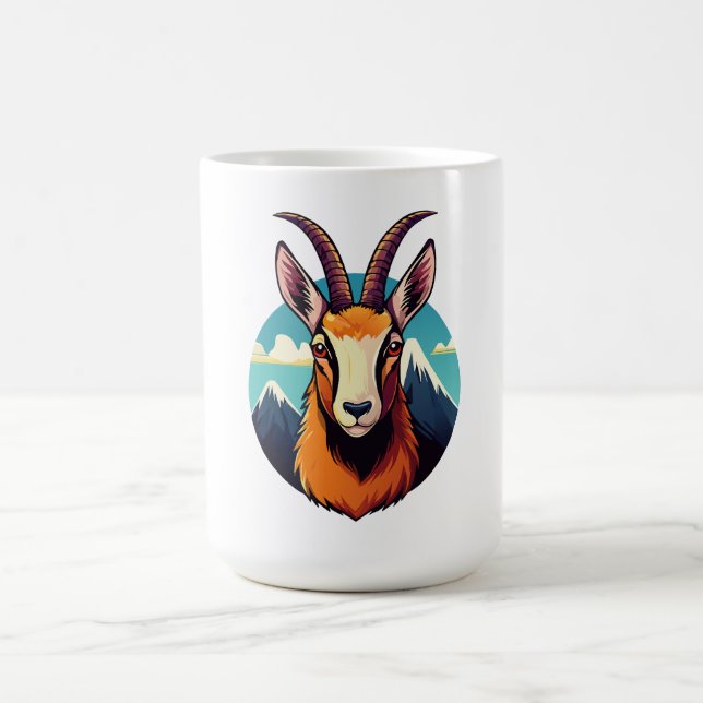 Illustration av ett gems huvud kaffemugg (Center)