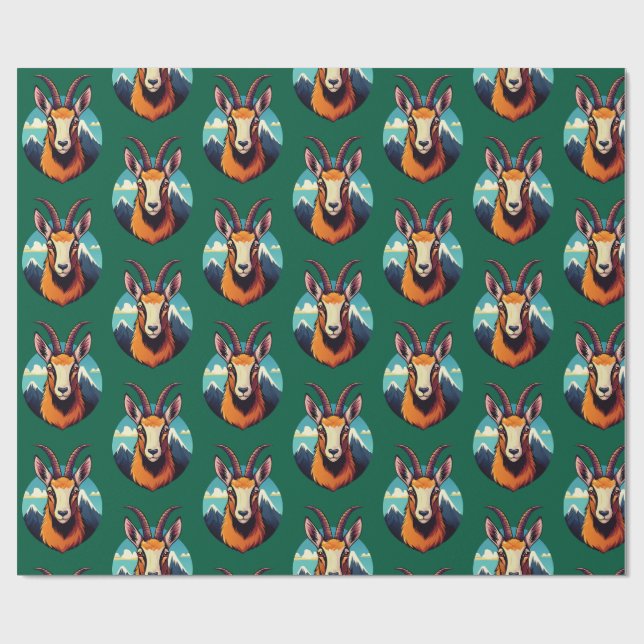 Illustration av ett gems huvud presentpapper (Platt)