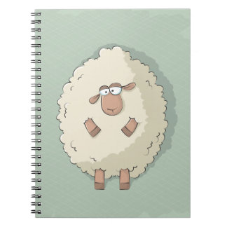 Illustration av ett gulligt och roligt jätte- får anteckningsbok