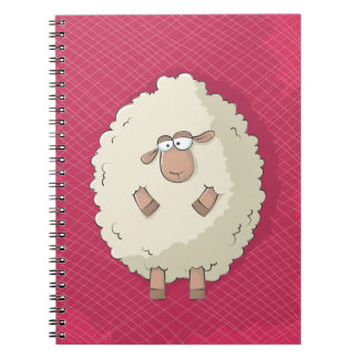 Illustration av ett gulligt och roligt jätte- får anteckningsbok med spiral