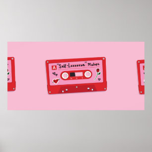 Illustration av ett kassettband av audio i plast. poster