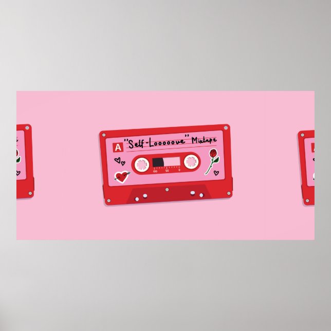 Illustration av ett kassettband av audio i plast. poster (Framsidan)