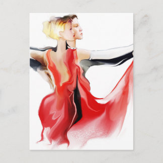 Illustration av ett par dans tango vykort
