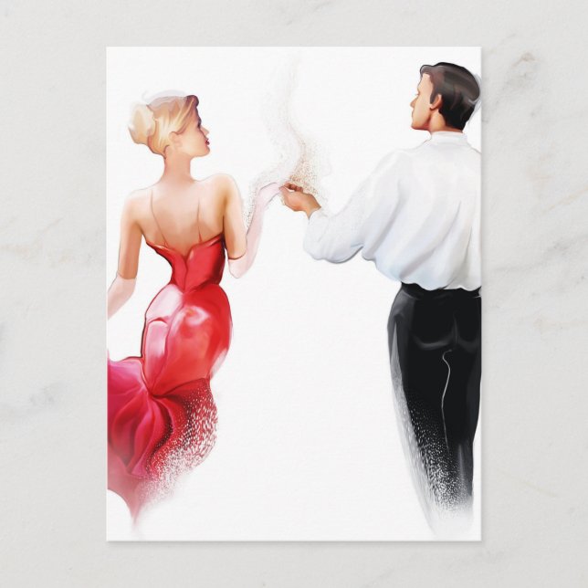 Illustration av ett par dans tango vykort (Framsida)