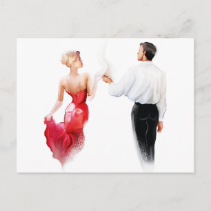 Illustration av ett par dans tango vykort
