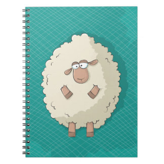 Illustration av ett sött och roligt gigantiskt får anteckningsbok