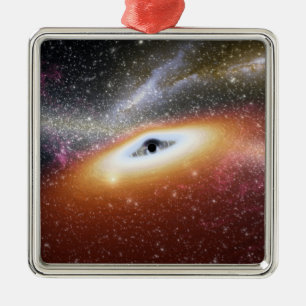 Illustration av ett supermassive svart hål julgransprydnad metall