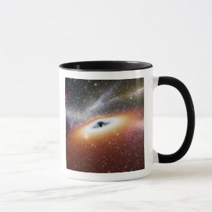 Illustration av ett supermassive svart hål mugg