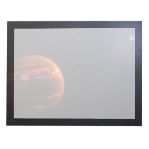 Illustration av exoplanet VHS 1256 B och dess stjä Anteckningsblock