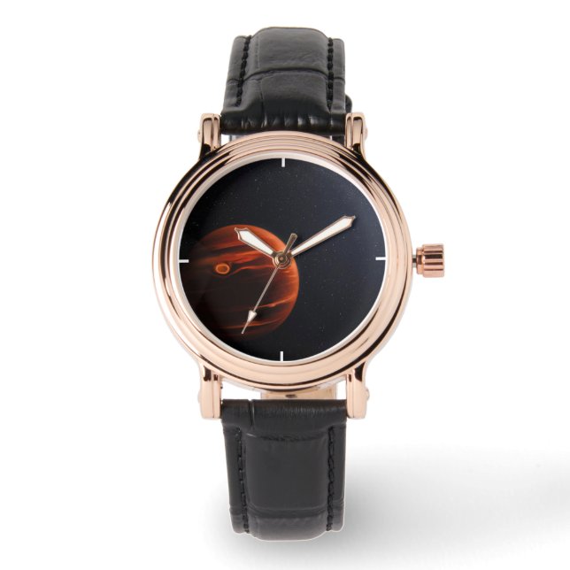 Illustration av exoplanet VHS 1256 B och dess stjä Armbandsur (Framsida)