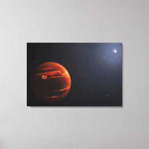 Illustration av exoplanet VHS 1256 B och dess stjä Canvastryck