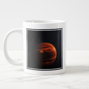 Illustration av exoplanet VHS 1256 B och dess stjä Jumbo Mugg