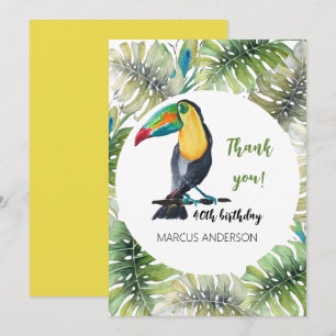 Illustration av exotisk vattenfärg för Toucan Exot Tack Kort