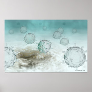 Illustration av fågelinfluensaceller poster
