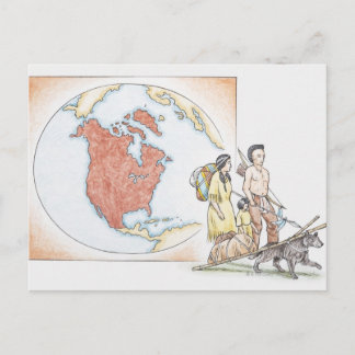 Illustration av familjen Indian framför oss Vykort