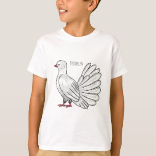 Illustration av fantail duva tecknad film t shirt