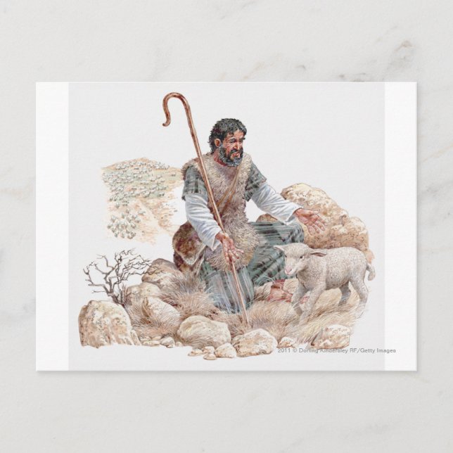 Illustration av fårbesättning som hittar sina bort vykort (Framsida)