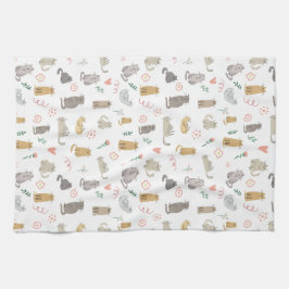 Illustration av Färg-Neutralt för katter Kökshandduk