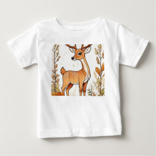 Illustration av färgen Cute Hjort Bok T Shirt