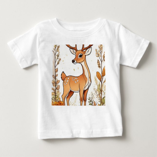 Illustration av färgen Cute Hjort Bok T Shirt (Framsida)