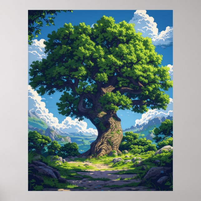 Illustration av färgfull Tecknad Stil Poster - Hög (Framsidan)