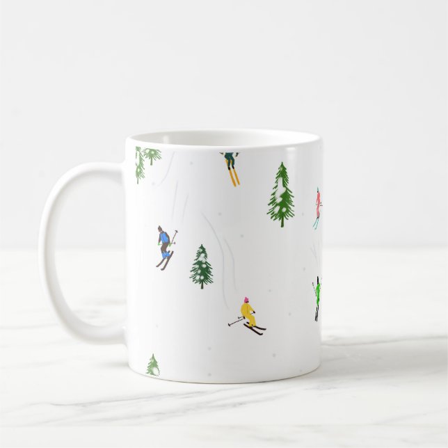 Illustration av färgfulla återloppshöljen Alperna Kaffemugg (Vänster)