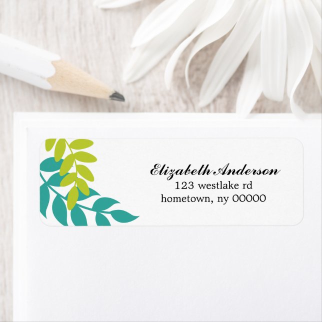 Illustration av färgfulla Löv Returadress Etikett (Insitu)