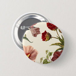 Illustration av färgglada blommor knapp