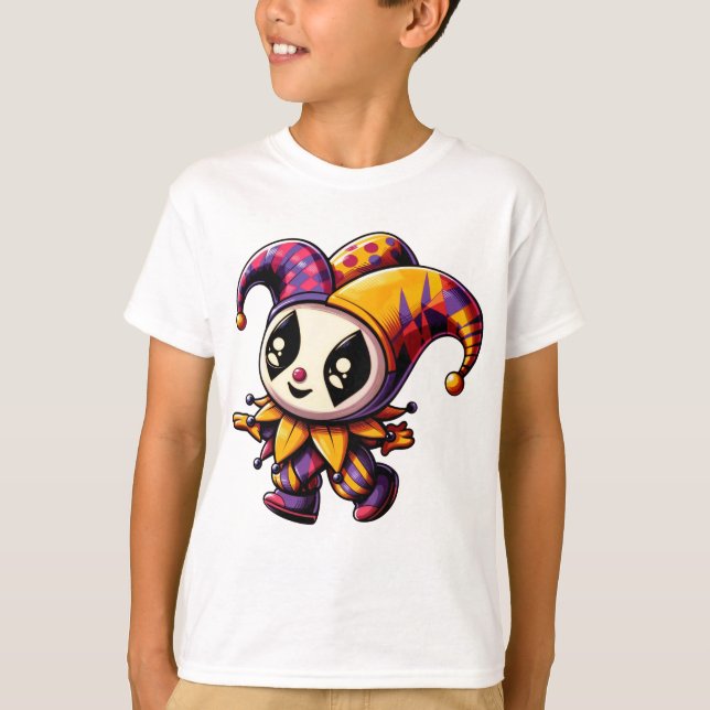 "Illustration av färgstarka Jester-tecken" T Shirt (Framsida)