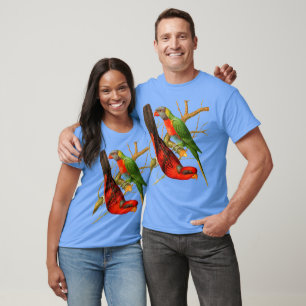 Illustration av färgstarka Vintagar Röda och Grönt T Shirt