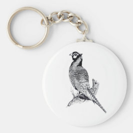 Illustration av fasan på knappens Nyckelring