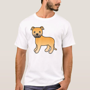 Illustration av Fawn Staffordshire Bull Terrier Hu T-shirt