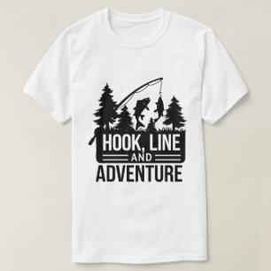 Illustration av fiskepilj och fångst utomhus t shirt