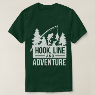 Illustration av fiskepilj och fångst utomhus t shirt