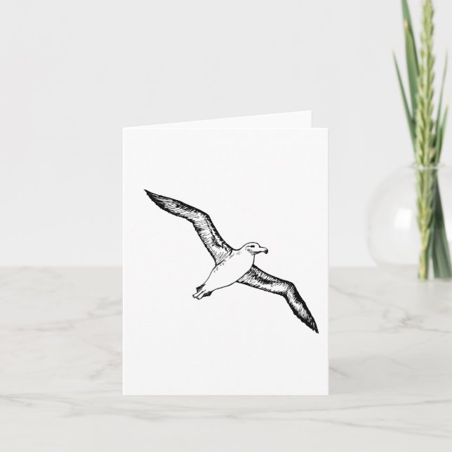Illustration av flygande albatross kort (Framsida)