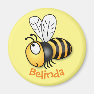 illustration av flygbiets tecknad i Cute lycklig Magnet
