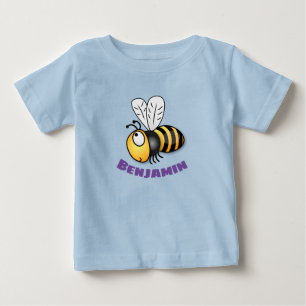 illustration av flygbiets tecknad i Cute lycklig T Shirt