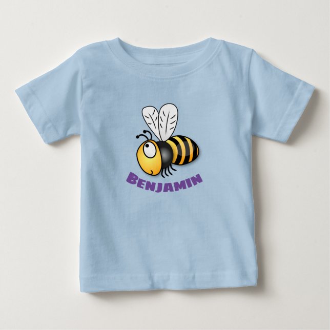 illustration av flygbiets tecknad i Cute lycklig T Shirt (Framsida)