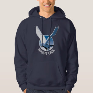 Illustration av flygfåglar - Nattens Uggla Hoodie