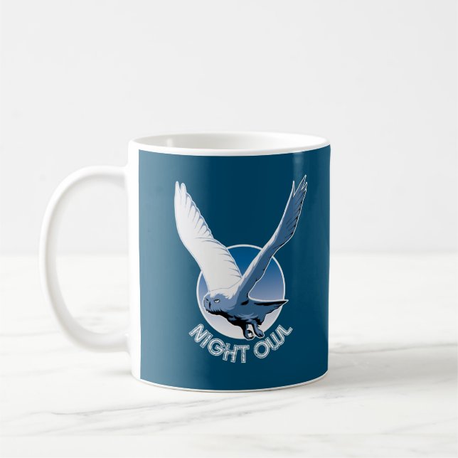 Illustration av flygfåglar - Nattens Uggla Kaffemugg (Vänster)
