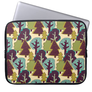 Illustration av Forest Färg Doodle Träd Laptop Fodral