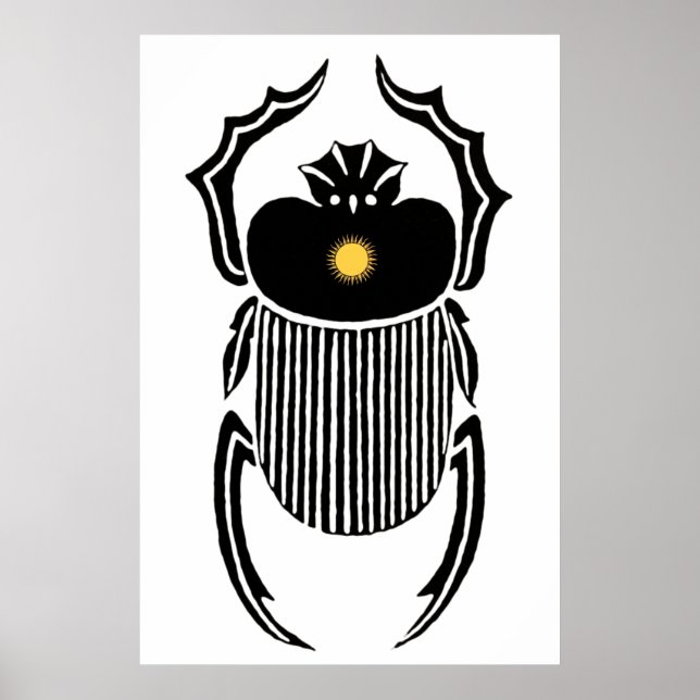 Illustration av forntida egyptisk skalbagge poster (Framsidan)