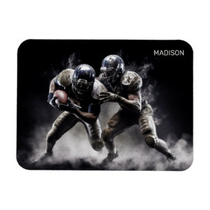 Illustration av fotbollsspelare med eget namn magnet