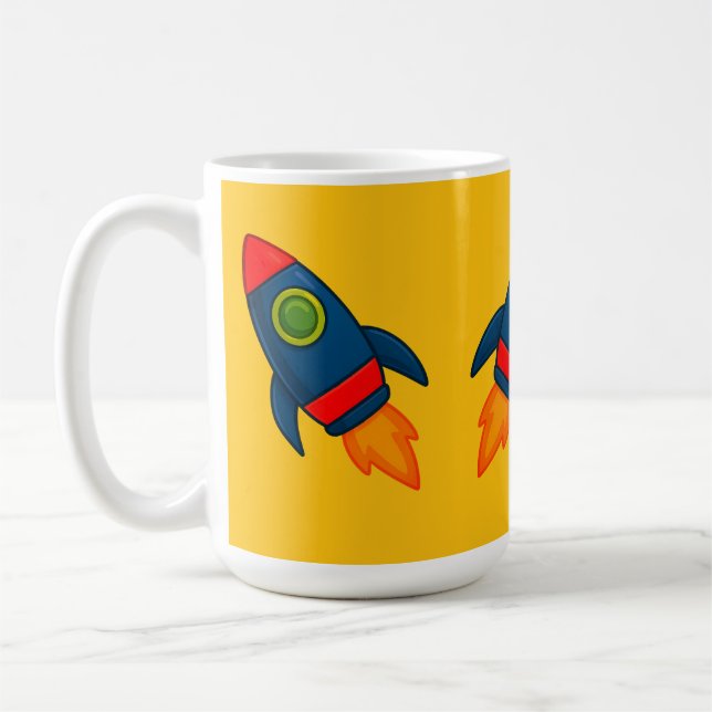 "Illustration av Frakten för färgfull Tecknad Rock Kaffemugg (Vänster)