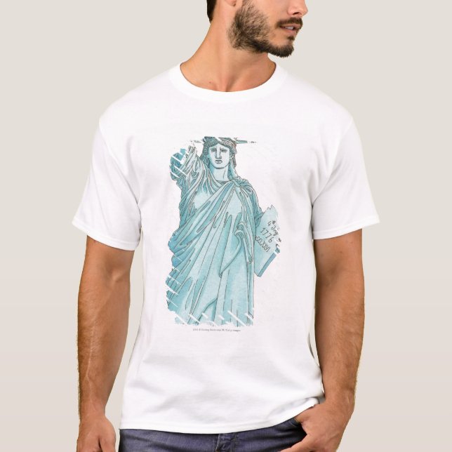 Illustration av frihetsgudinnan tee (Framsida)
