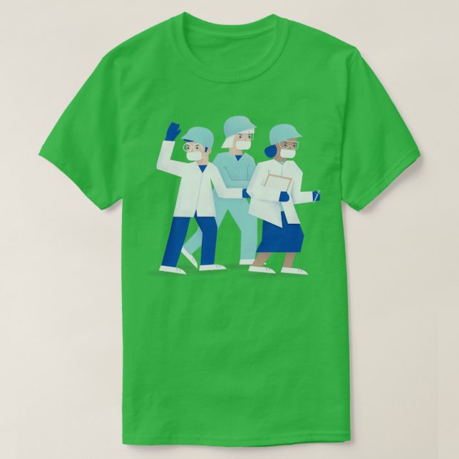 Illustration av Frontline Doktor Nurse som soldate T Shirt (Design framsida)
